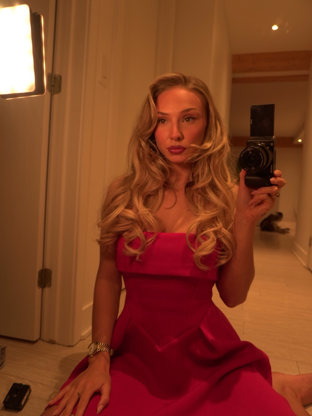 Red mini corset dress